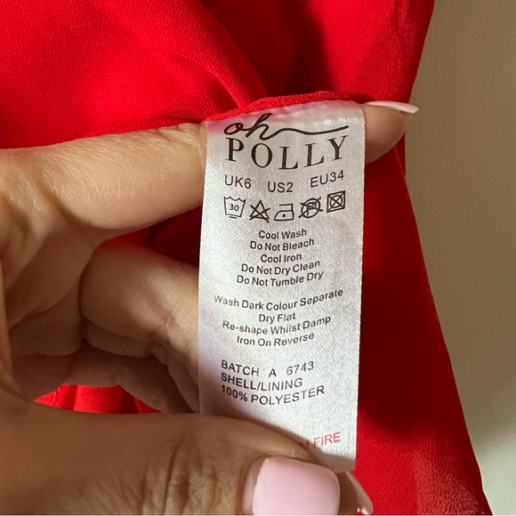 NWT Oh Polly mini red dress size 2 - Picture 4 of 5